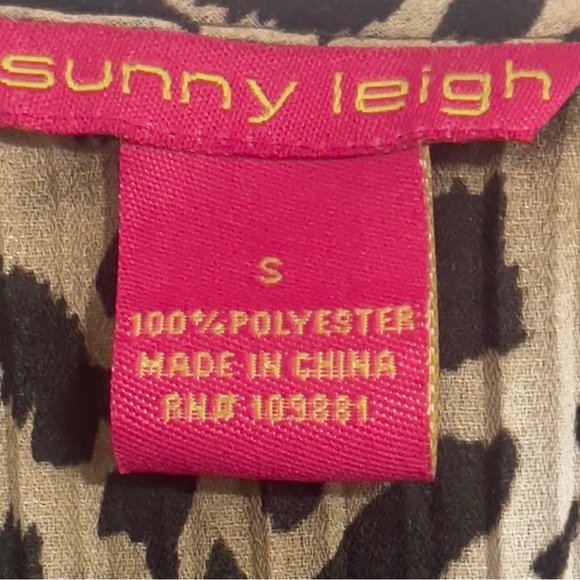 Sunny Leigh Animal Print Dress Sz S Sheer Chiffon Pleated Baddie Office Siren - Picture 7 of 13